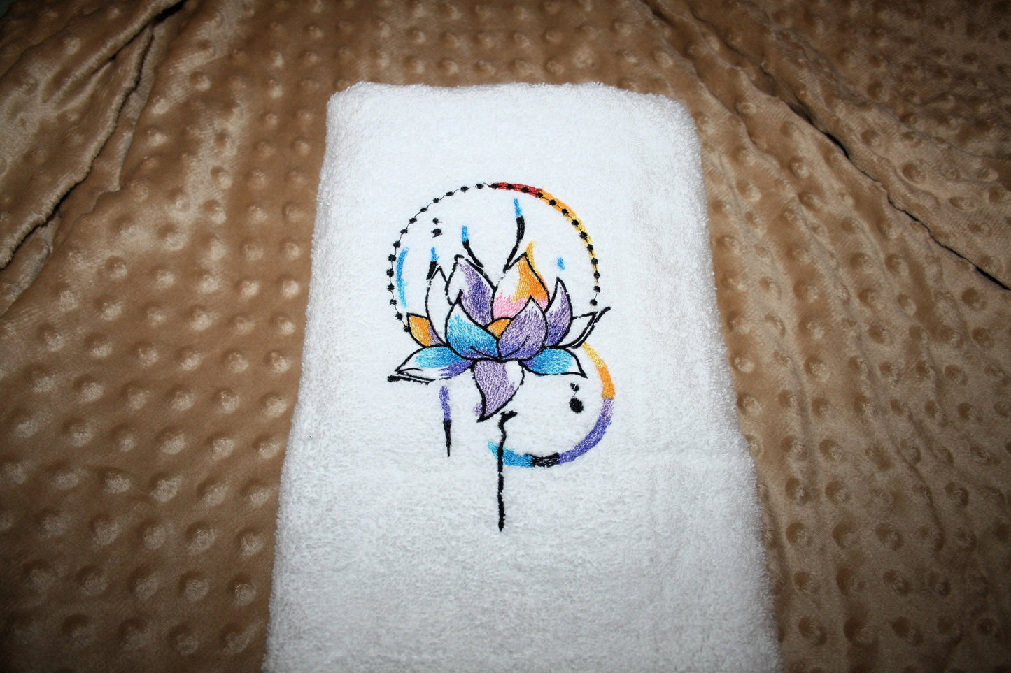 Serviette de bain fleur lotus