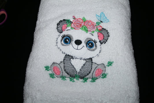 Serviette de bain panda fille