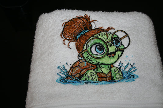 Serviette de bain tortue à lunette