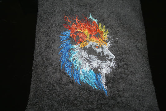 Serviette de bain tête de lion