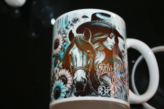 Tasse cow girl et son cheval