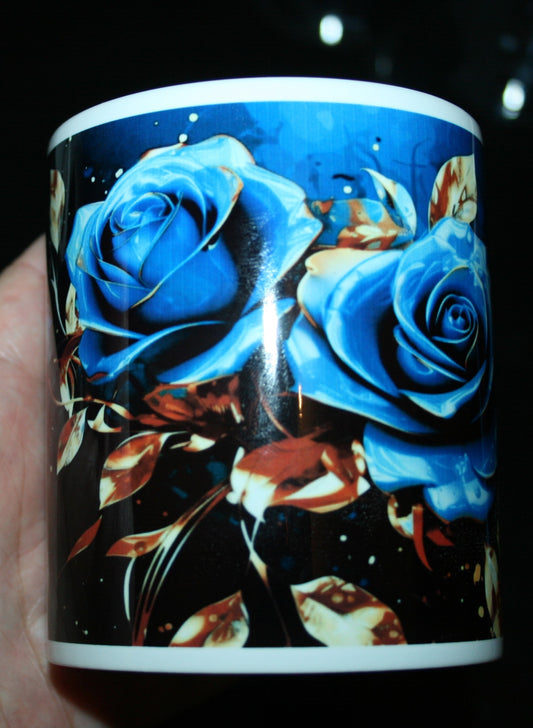 Tasse roses bleues