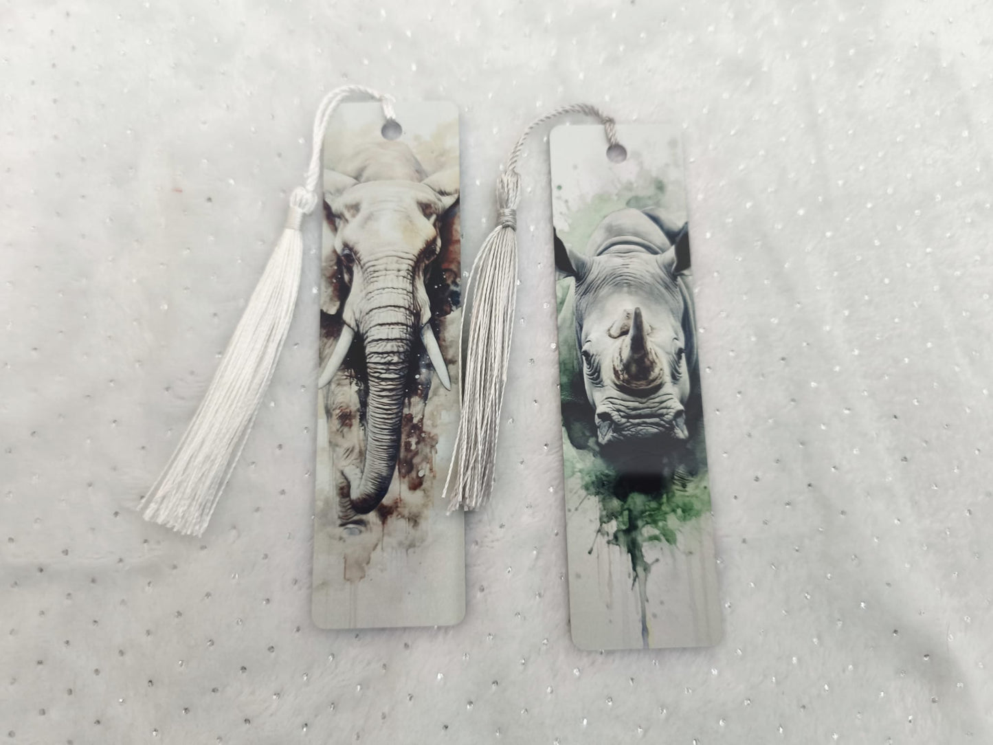 Marque-pages rhinocéros / éléphant