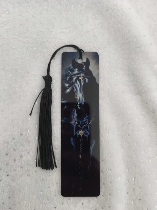 Marque page cheval noir